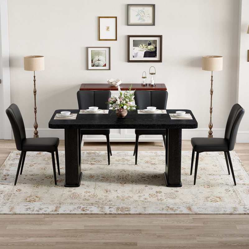 Ensemble 5 pièces de table et chaises de salle à manger, élégant et confortable avec panneau de densité de haute qualité et conception ergonomique