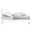 Lit Ek en métal blanc ultrabrillant - sans sommier, entièrement en kd, motif ondulé, 39 lattes, 4 pieds de soutien, capacité de 660 lb pour supporter le poids et finition en bois synthétique, structure en kd, charge maximale-1019692403-1019692172