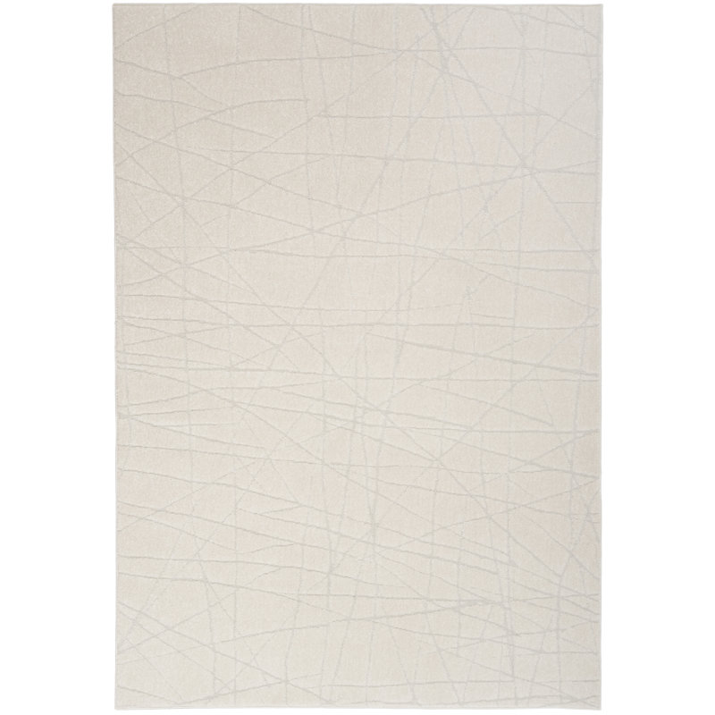 Tapis abstrait en ivoire, Rectangle 3 pi 11 po x 5 pi 11 po