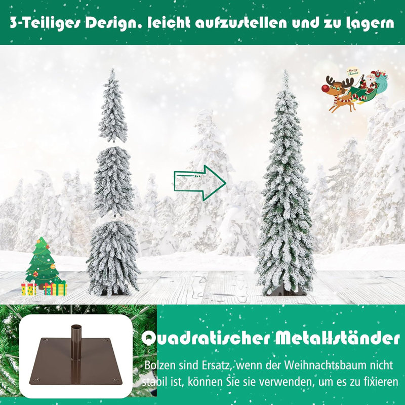 Lighted Artificial Pine Christmas Tree, 150cm H