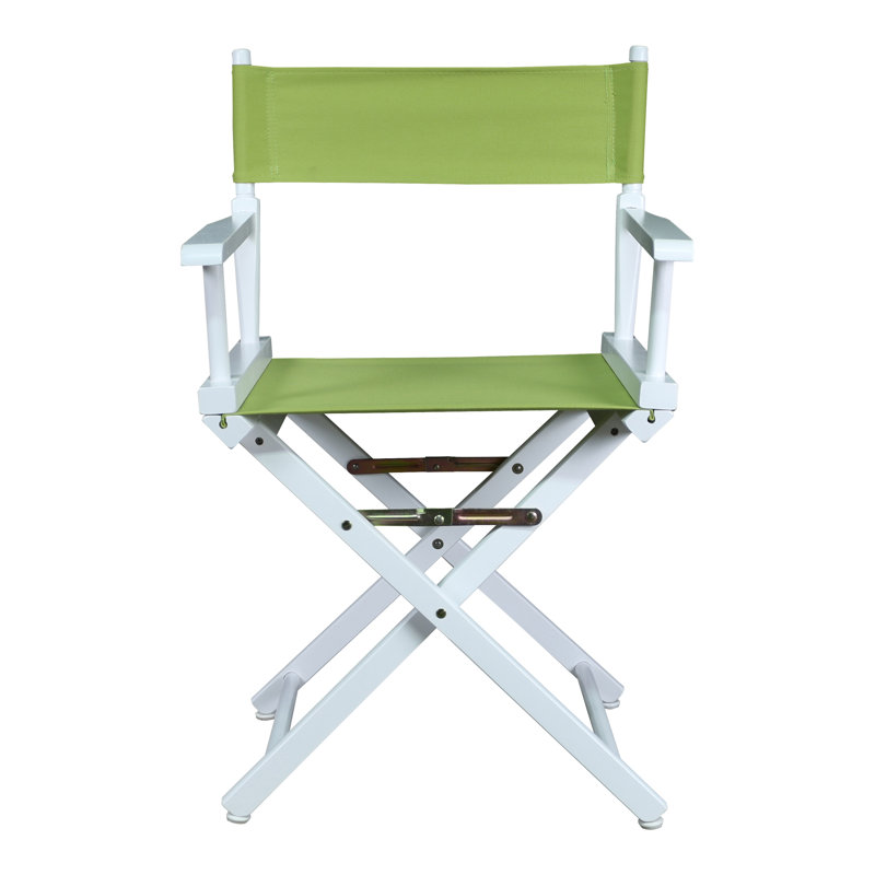 Chaise de réalisateur pliante 18 po, Blanc, Vert lime