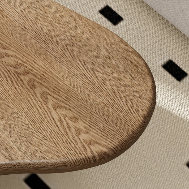 Table basse en noyer de forme libre, centre de table en bois d'ingénierie pour le salon