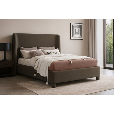 Ivyann Upholstered Unfinished Wingback Bed