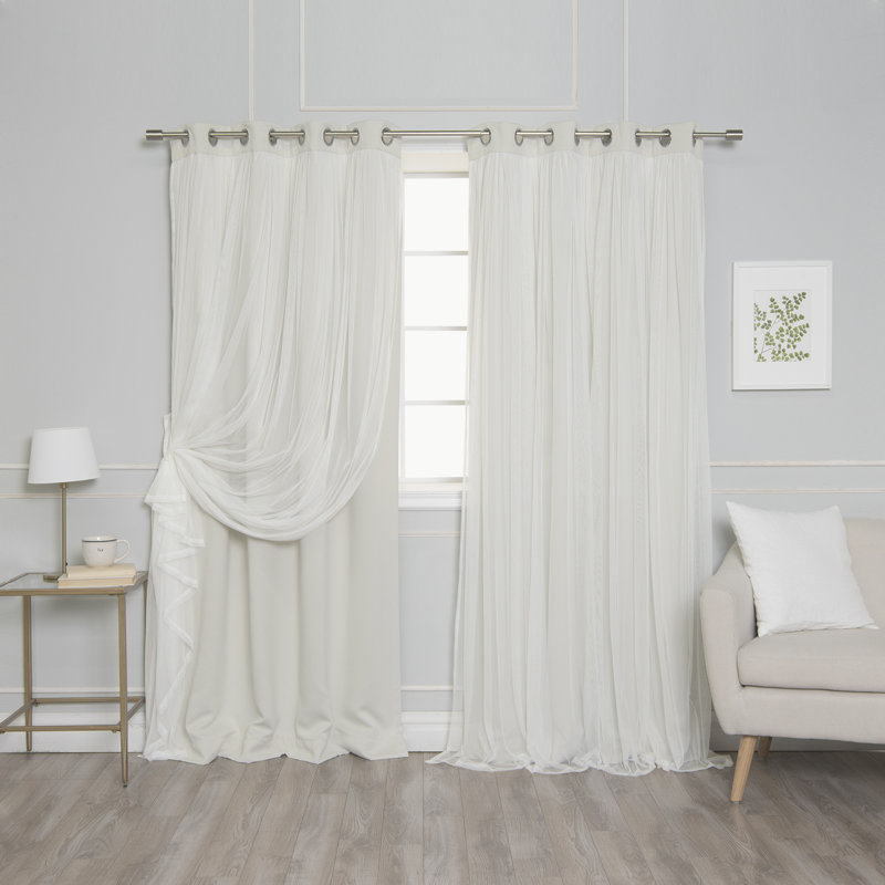 Rideau en polyester Allisin, Crème