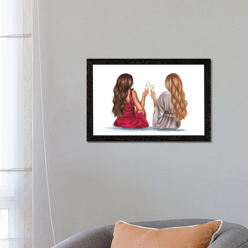 Cheers 1 Piece Wall Art on Canvas, 66.04 cm H x 45.72 cm W, Black Framed