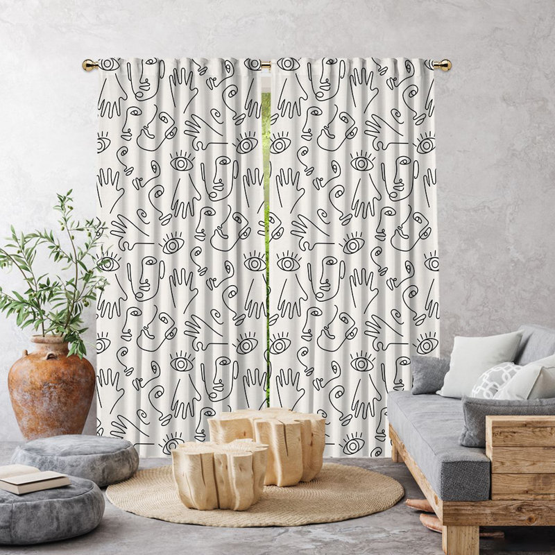 Bowlby Semi Sheer Curtain Pair, 140cm Width x 275cm Drop, Ecru