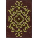 Hand Tufted Wool Modern Area Rug in Brown/Green