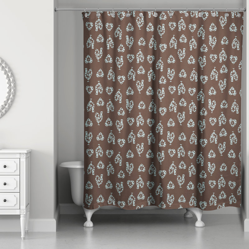 Rideau de douche simple Ariel Rooster, Brun