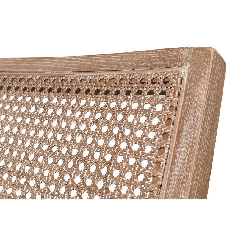 Curved White Oak and Cane Dining Chair