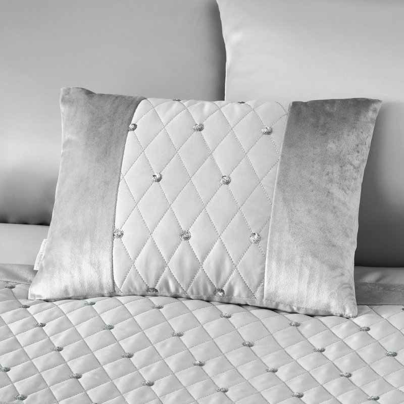Sequin Cluster Filled 30x40cm Cushion, Grey/White