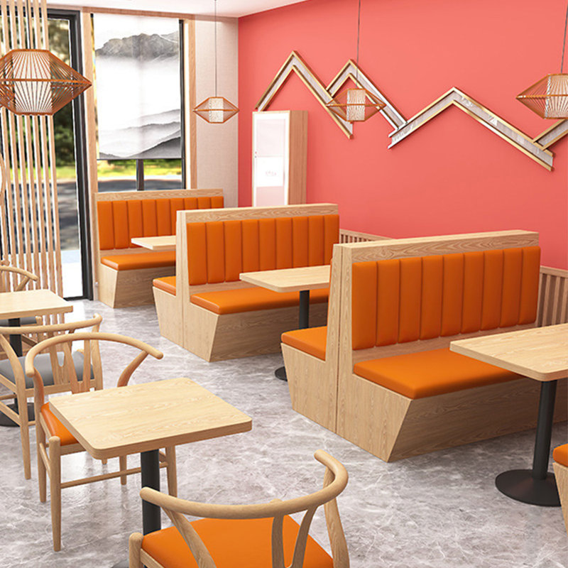 Banc rembourré en similicuir Simple Cafe, Orange