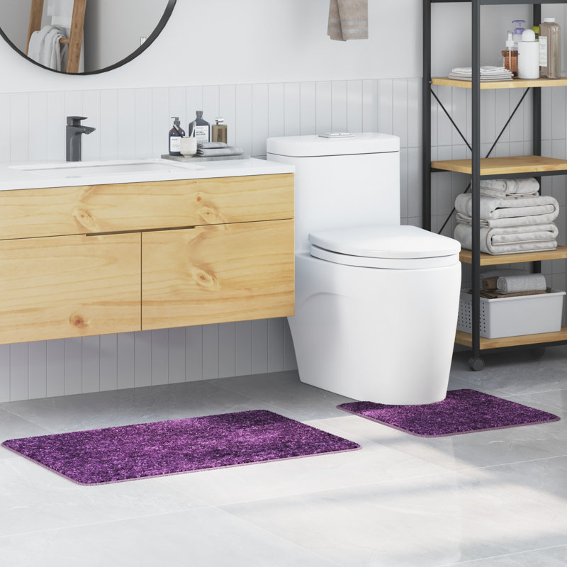 Polyester Standard Water-Resistant Materials Bath Mats, Purple