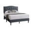 Cadre de lit double moderne de style moderne rétro avec garniture cloutée et garniture cloutée en tissu de jute