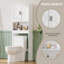 Armoire de rangement blanche au-dessus de la toilette avec tablette réglable, économiseur d'espace de salle de bain autoportant avec portes doubles et organisateur de tablette ouverte