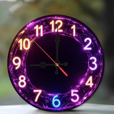 Neon Style Clock Numbers