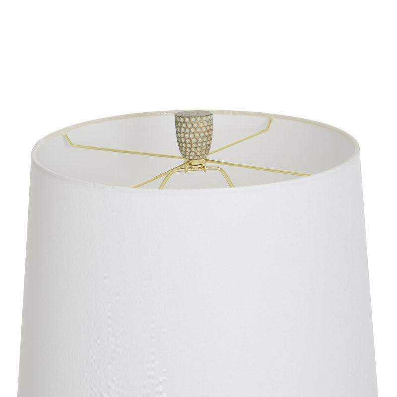 Domineek - Transitional Table Lamp - Off-White Shade, Baffo Gold, Off-White