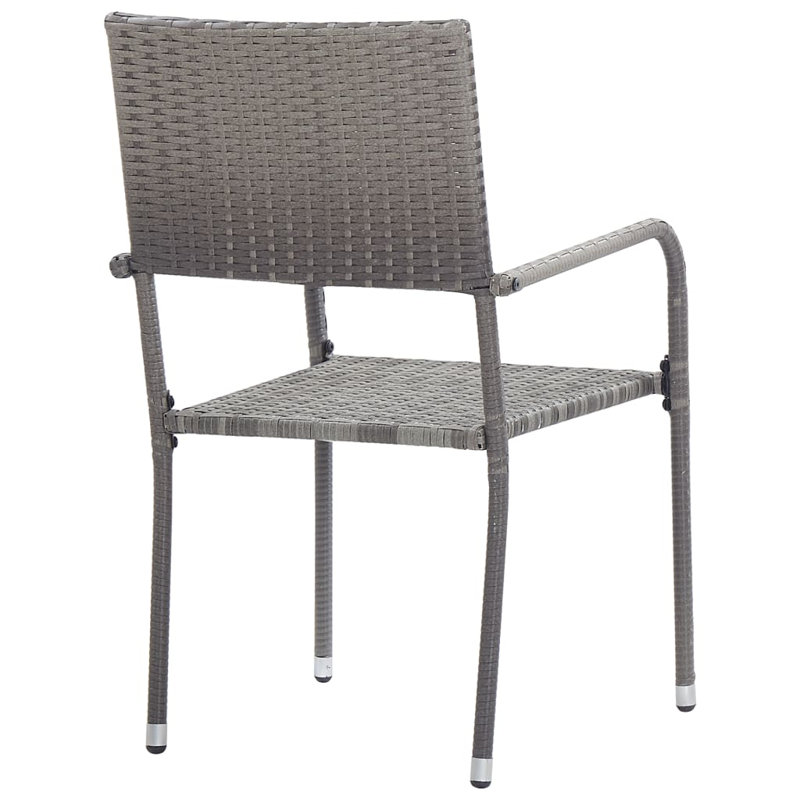11-2 Stacking Patio Dining Accent Chair, Grau