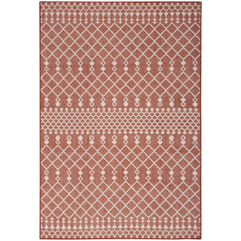Robbs Rectangle Indoor/Outdoor Area Rug, Terracotta/Orange, Rectangle 6' x 9'