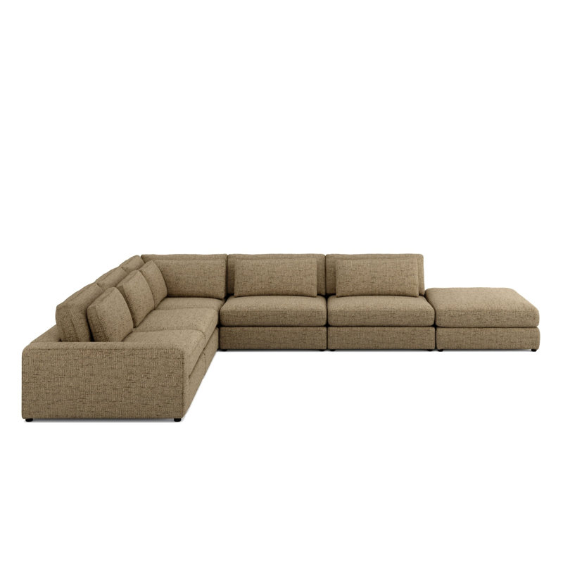 Aileen Upholstered Corner Sectional with Ottoman, 31.5" H x 131" W x 170" D, Left Hand Facing