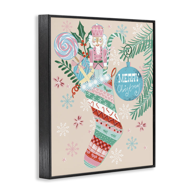 Giclée moderne et festive, giclée par Jo Reid, H 14 po x l 11 po, Giclée encadrée noir minuit
