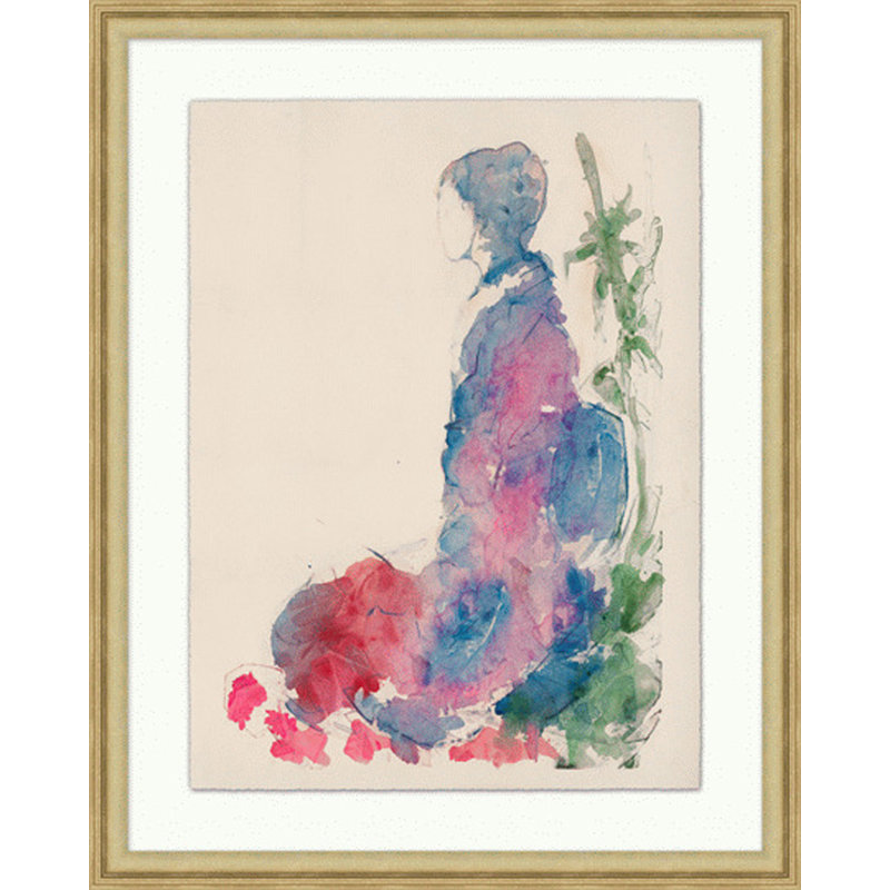 Seated Silk Painting by Lillian August