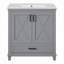 Meuble-lavabo moderne de 30 pouces avec lavabo simple en céramique et rangement spacieux, parfait pour les salles de bain contemporaines-117168414