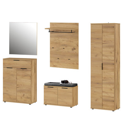 Double Down Hall Tree 329cm Wide with Bench and Shoe Storage