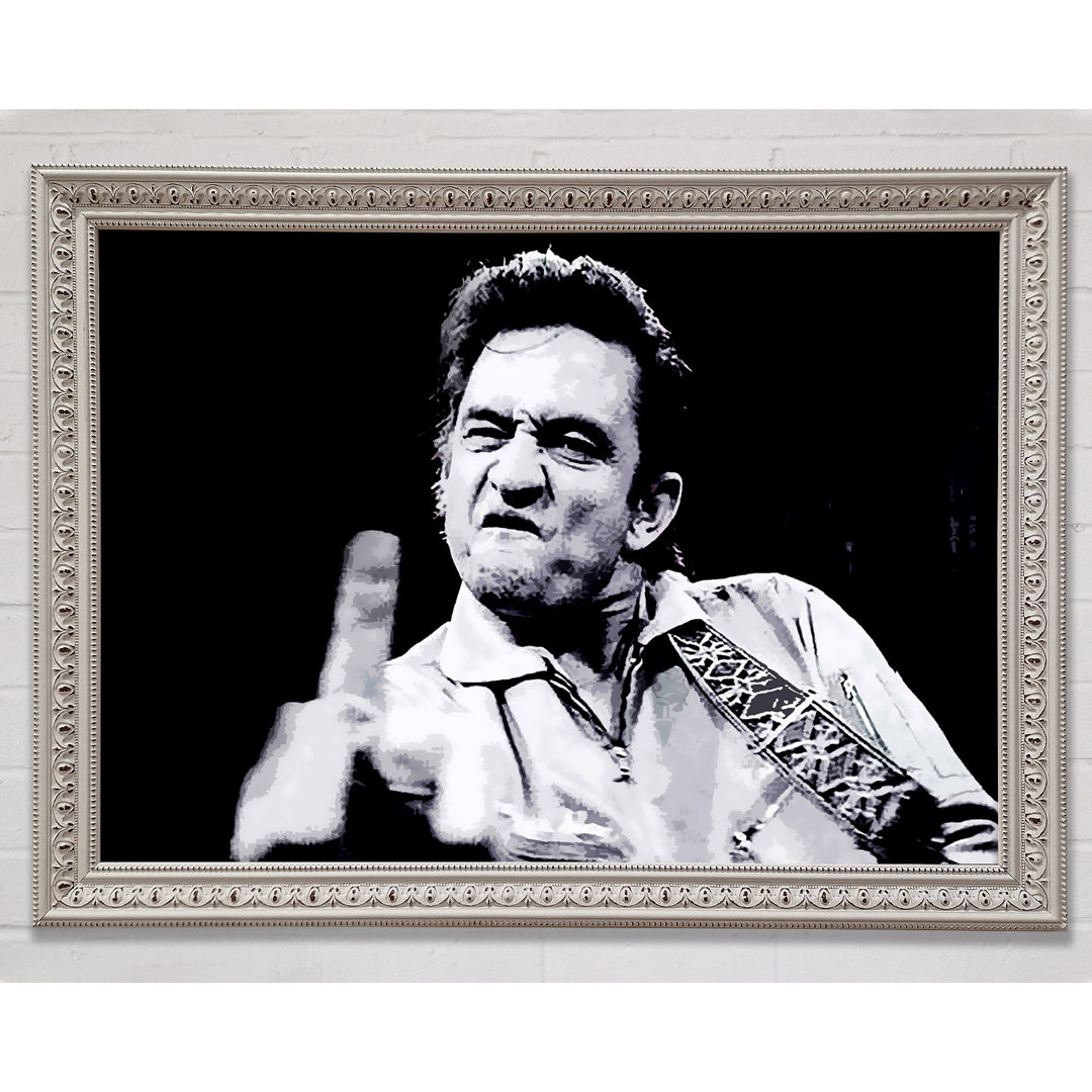 Johnny Cash Finger B N W - Einzelne Bilderrahmen Kunstdrucke