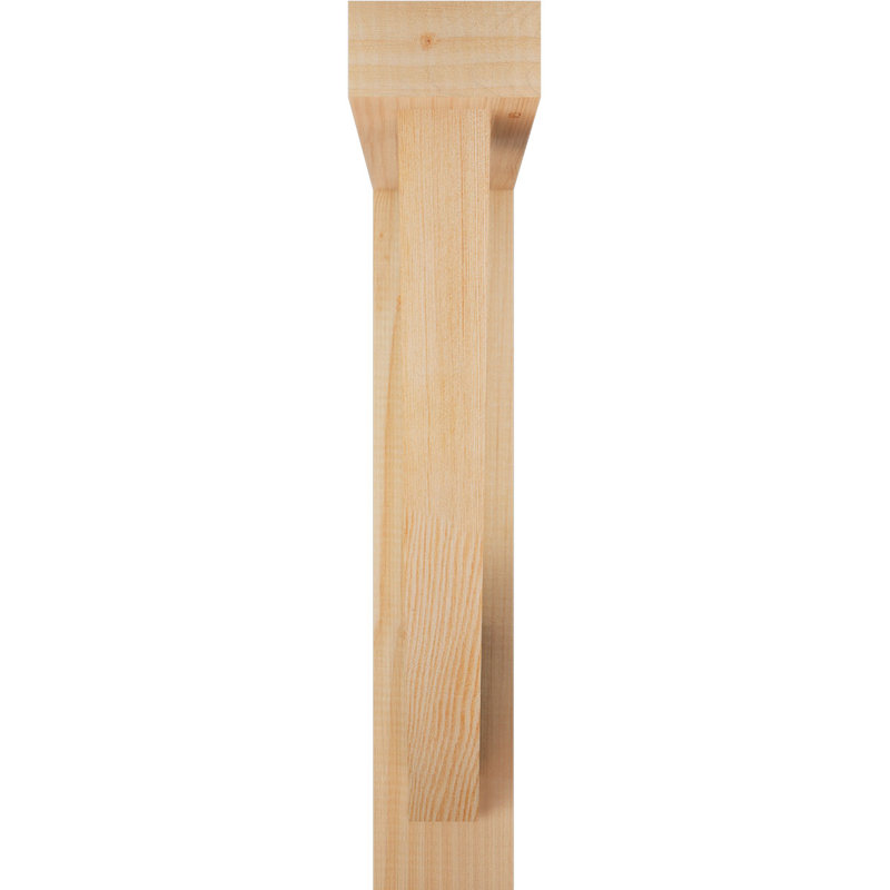 Traditional Block Bracket w/ Offset Brace, 22 x 22, 4"W Douglas Fir (Rough Sawn)
