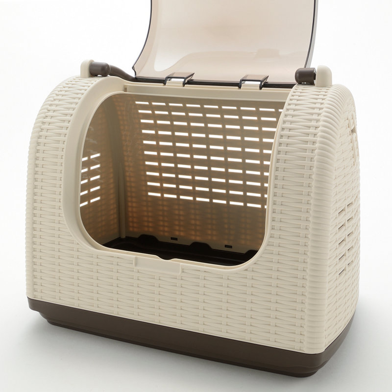 Faux Wicker Pet Carrier, Ivory