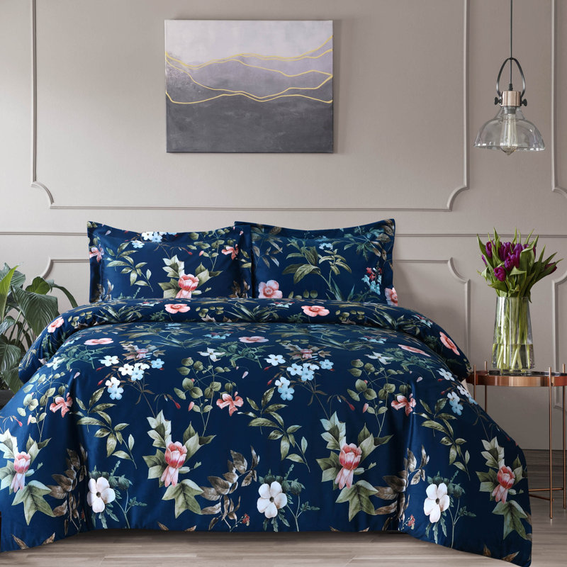 Calla Velvet Floral Duvet Cover, Queen