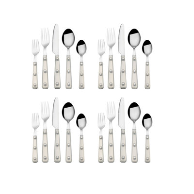 Translucent 20-Piece Stainless Steel Flatware Set, Service For 4