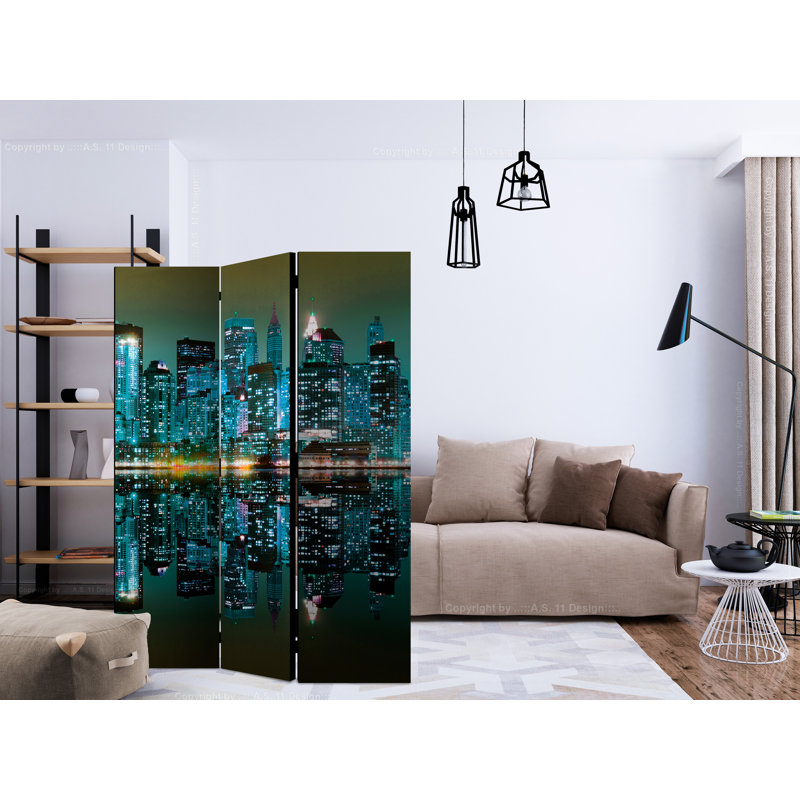 Greylen 135cm W x 172cm H 3 - Panel Solid Wood Folding Room Divider