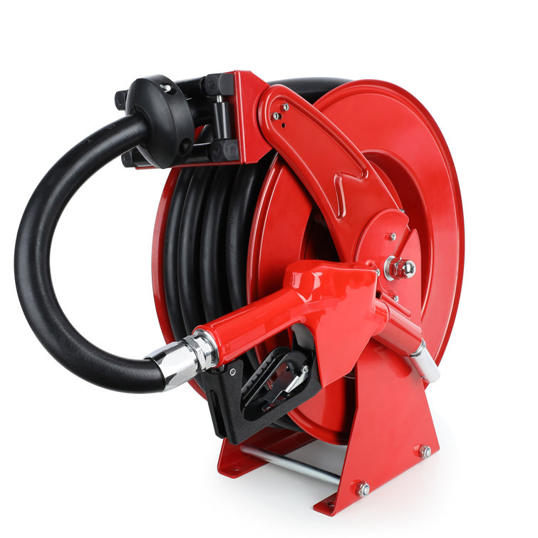 Domccy® Fuel Hose Reel Retractable with Fueling Nozzle 3/4 x 50