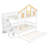 Full Size Wooden House Roof Bunk Bed with Window Door and Roof,Storage Staircase and Trundle,White+Natural-6200773