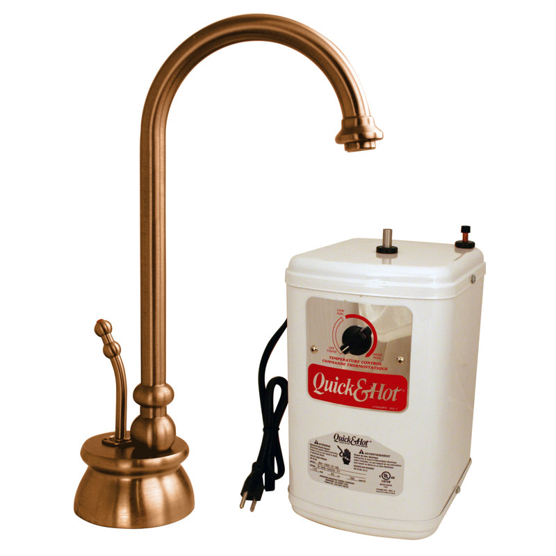 Robinet distributeur d'eau chaude à 10 poignées 10 po avec réservoir chauffant Calorah, Cuivre antique