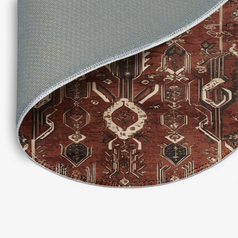 Tapis d'intérieur et d'extérieur noir Persian, Rond 5 pi