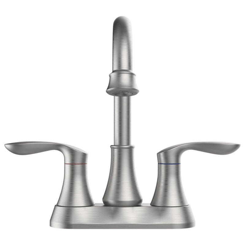 Centerset 2-handle Bathroom Faucet with Drain Assembly, Brushed Nickel