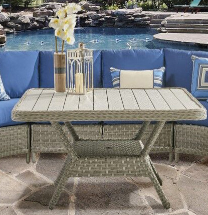 Sky 48'' Glass Outdoor Chat Table, Yes