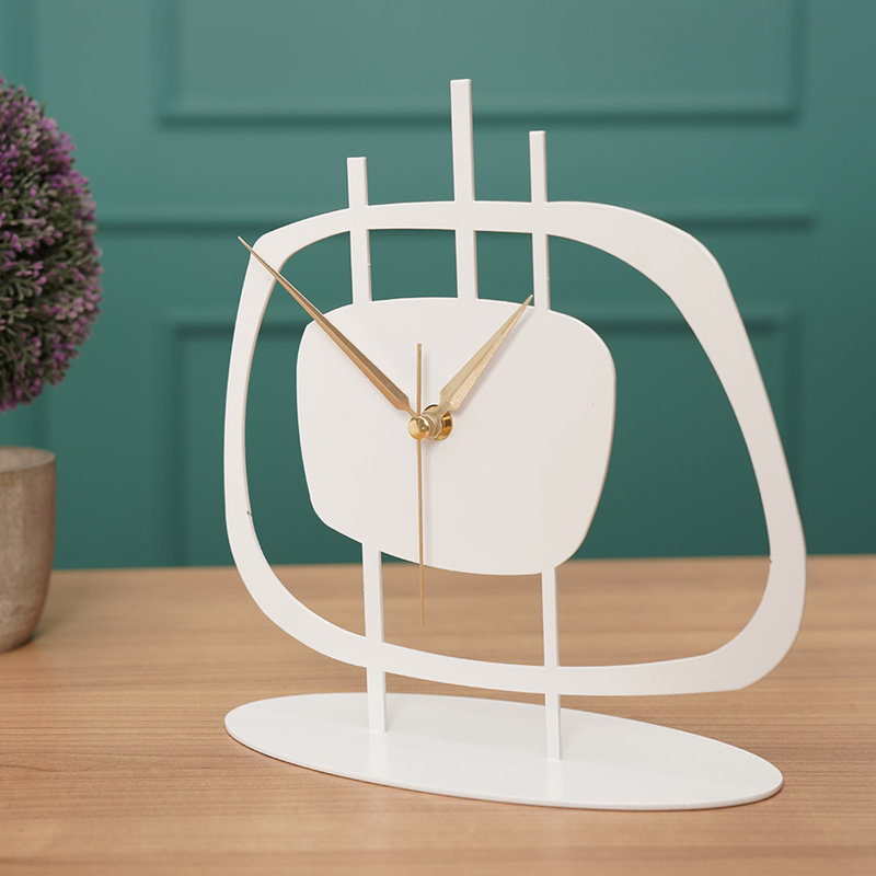 Horloge décorative, Blanc