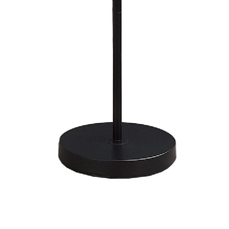 Nipo Floor Lamp W USB Port, 62 Inch Slim Black Metal, White Shelf, Black, Black