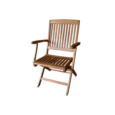 Nemah Teak Solid Wood Outdoor Folding Dining Armchair