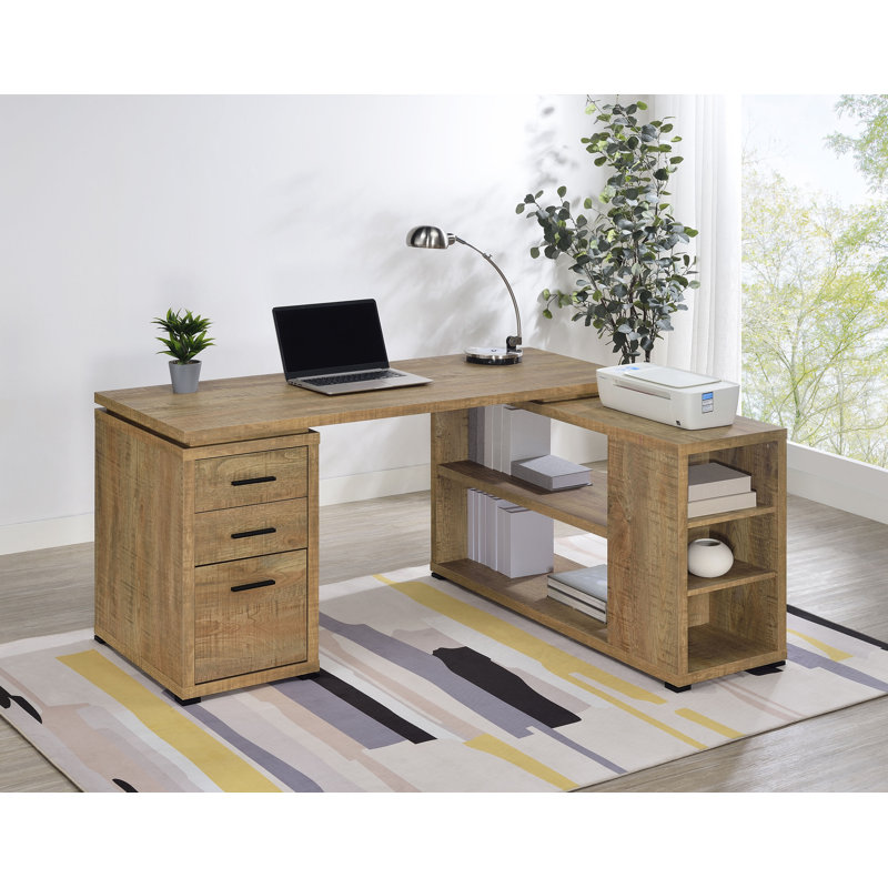 L-Shape Home Office Computer Desk, 29.5" H x 60" W x 47.25" D, Mango
