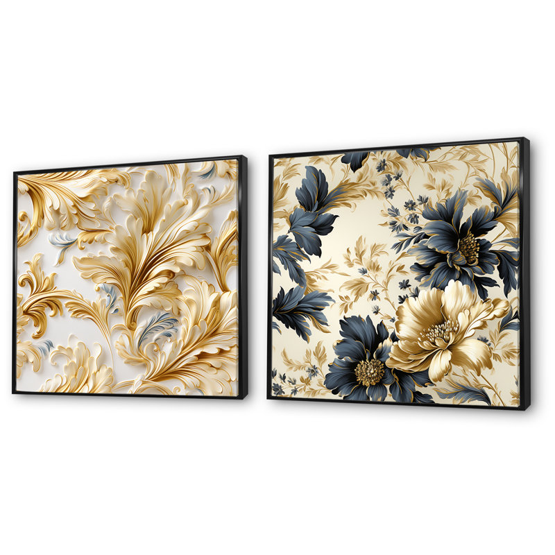 Kellum - Ensemble de 2 reproductions d'art sur toile, Cadre flottant noir, H 16 po x l 33 po x P 1 po