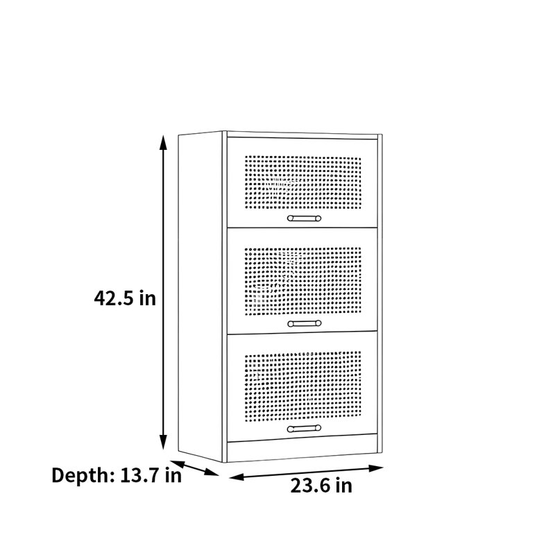 Rabehi, (3 tablettes) H 42,5 po x l 23,6 po x P 13,7 po, Blanc