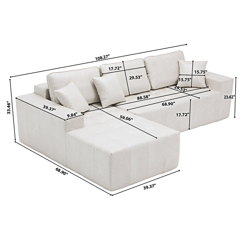 Canapé-lit convertible, Similicuir beige