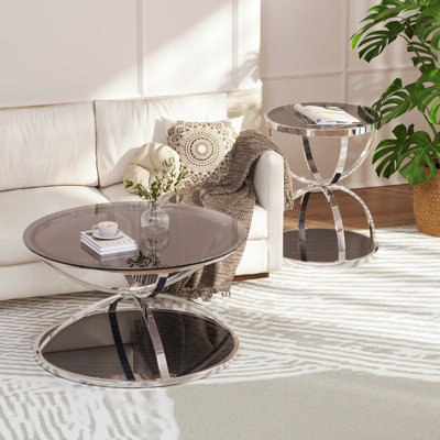 Ensemble de tables basses en verre Modern Modern