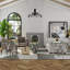 3 Piece Clear Tempered Glass And Silver Living Room Table Set