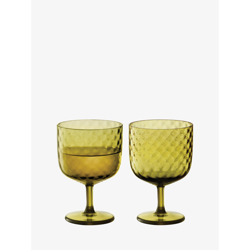 Dapple 11oz. Handmade Red Wine Glass Set, Woodland Green