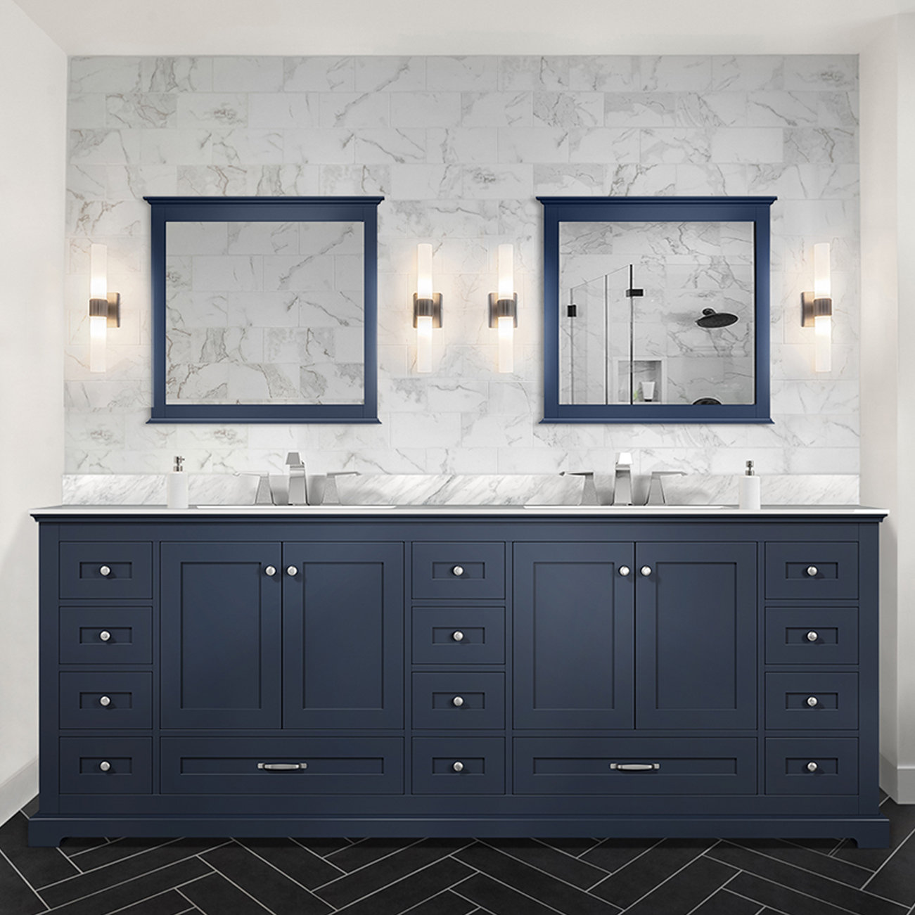 Red Barrel Studio® Dukes " Navy Blue Vanity Cabinet Only